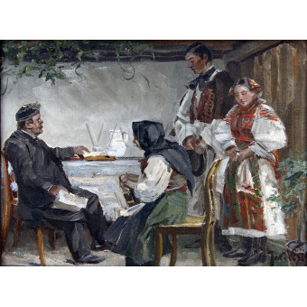 РЕПРОДУКЦИИ НА КАРТИНИ Уговаряне на сватба (1910)